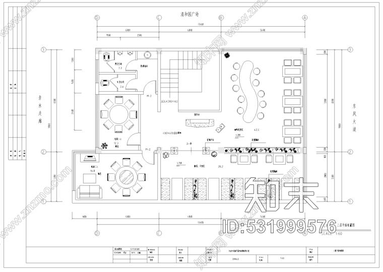 毕兹卡西餐咖啡厅室内装修设计施工图纸施工图下载【ID:531999576】