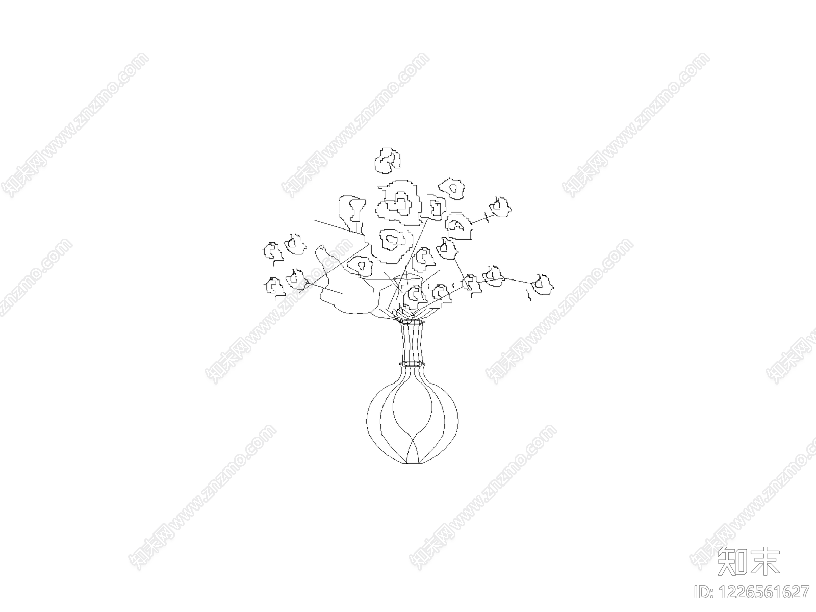 现代花CAD图纸