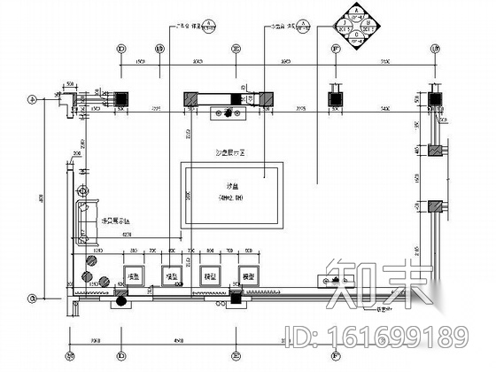 销售中心沙盘展示区装修图施工图下载【ID:161699189】