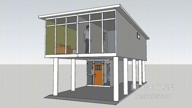 16X40高跷集装箱箱SU模型下载【ID:422092140】