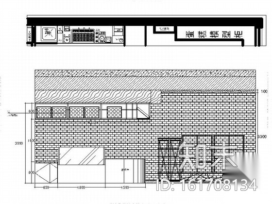 现代风格蛋糕烘焙店室内装修施工图（含效果...cad施工图下载【ID:161708134】