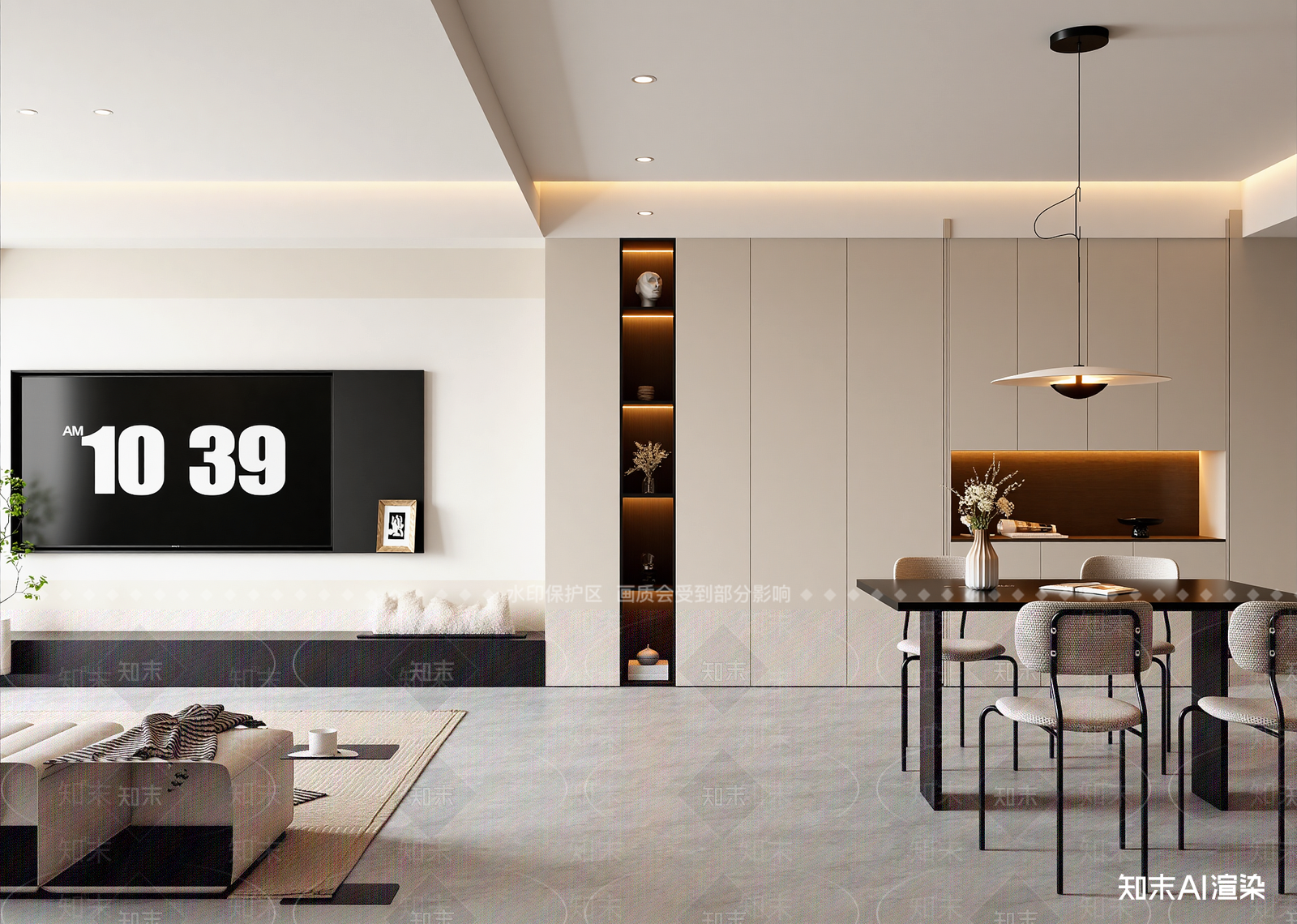 现代客餐厅3D模型下载【ID:1214970108】