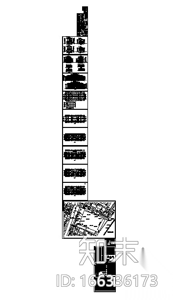 某四层仿古建中学教学楼建筑施工图cad施工图下载【ID:166336173】