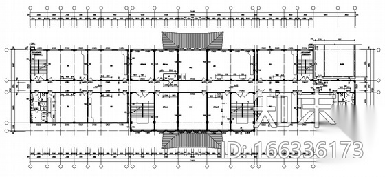 某四层仿古建中学教学楼建筑施工图cad施工图下载【ID:166336173】