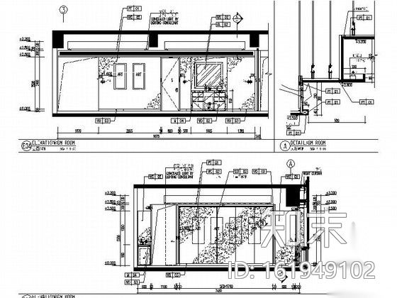 [河北]某五星级豪华酒店驻店经理室内装修施工图cad施工图下载【ID:161949102】