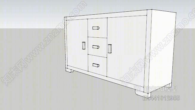 客厅餐具柜SU模型下载【ID:441012955】