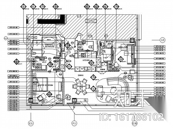 [上海]环球金融中心酒店式公寓装修施工图（含实景）施工图下载【ID:161786102】