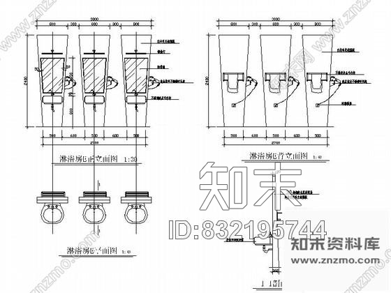 图块/节点美容院淋浴房洗手台详图cad施工图下载【ID:832195744】