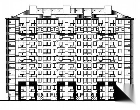 温州某小高层住宅小区单体建筑群施工图cad施工图下载【ID:149844120】