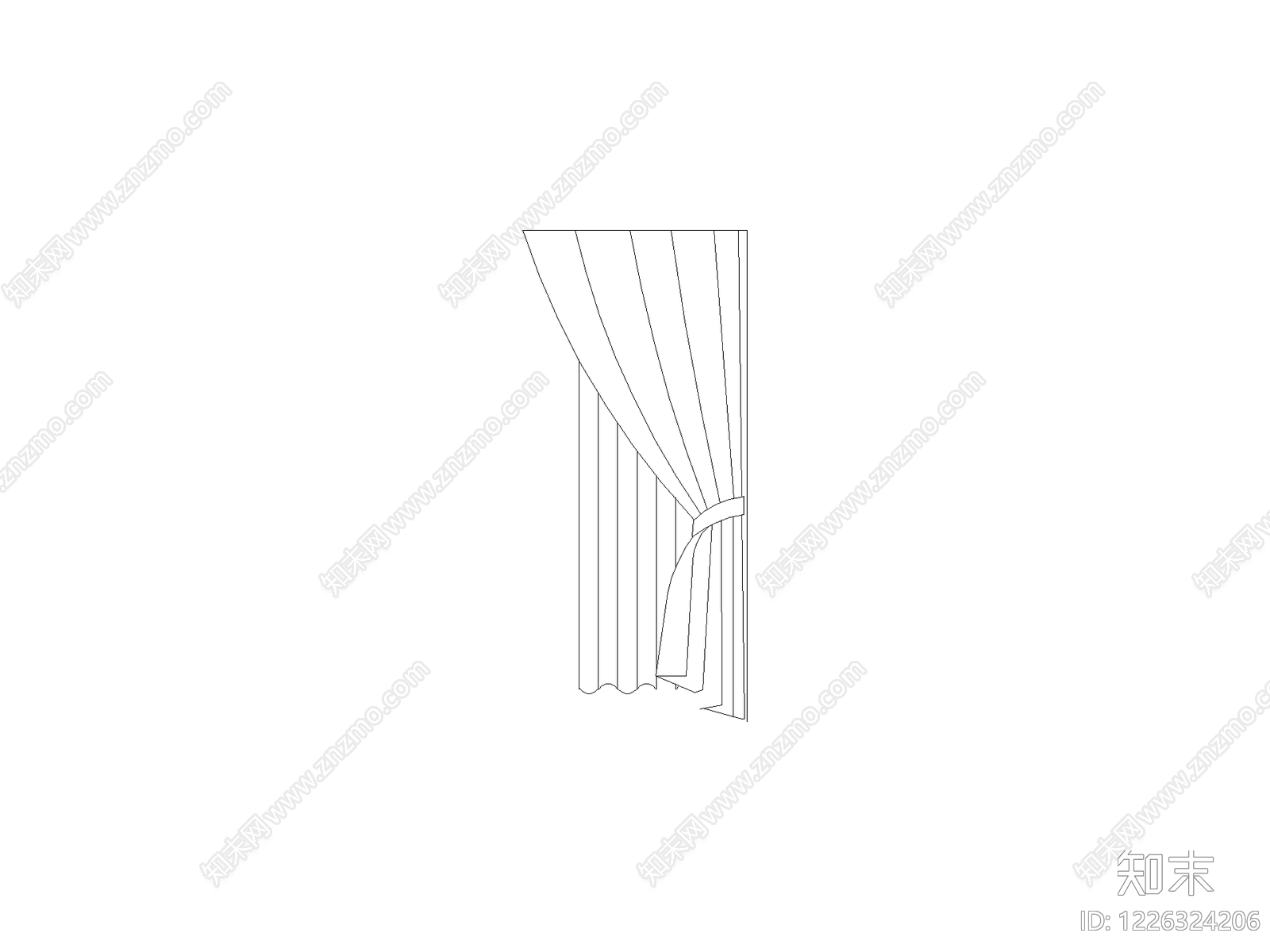 窗帘cad施工图下载【ID:1226324206】