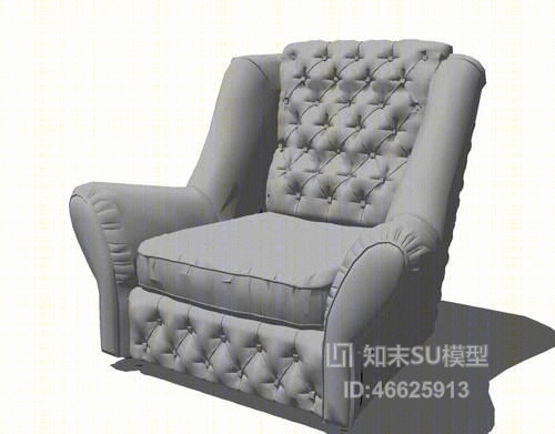 豪华单人沙发SU模型下载【ID:46625913】