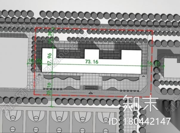 [山东]高层现代风格横线线条立面县级中学建筑设计方案文...cad施工图下载【ID:180442147】