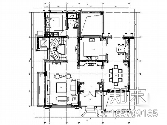 [成都]奢华欧陆风格双层别墅室内装修图（含效果）cad施工图下载【ID:165709185】