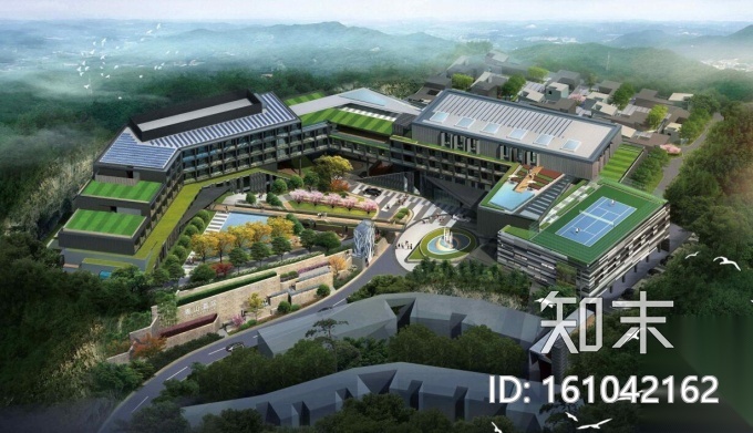 [江苏]旅游度假山庄青山五星级酒店景观方案cad施工图下载【ID:161042162】