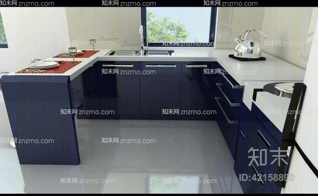 家居封闭厨房133D模型下载【ID:42158890】