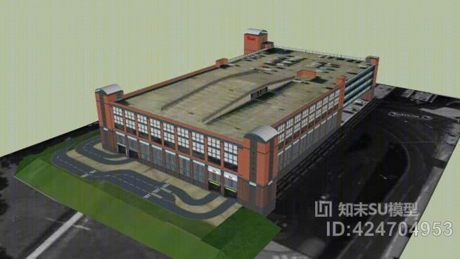 鹰中心（现西域）停车场SU模型下载【ID:424704953】