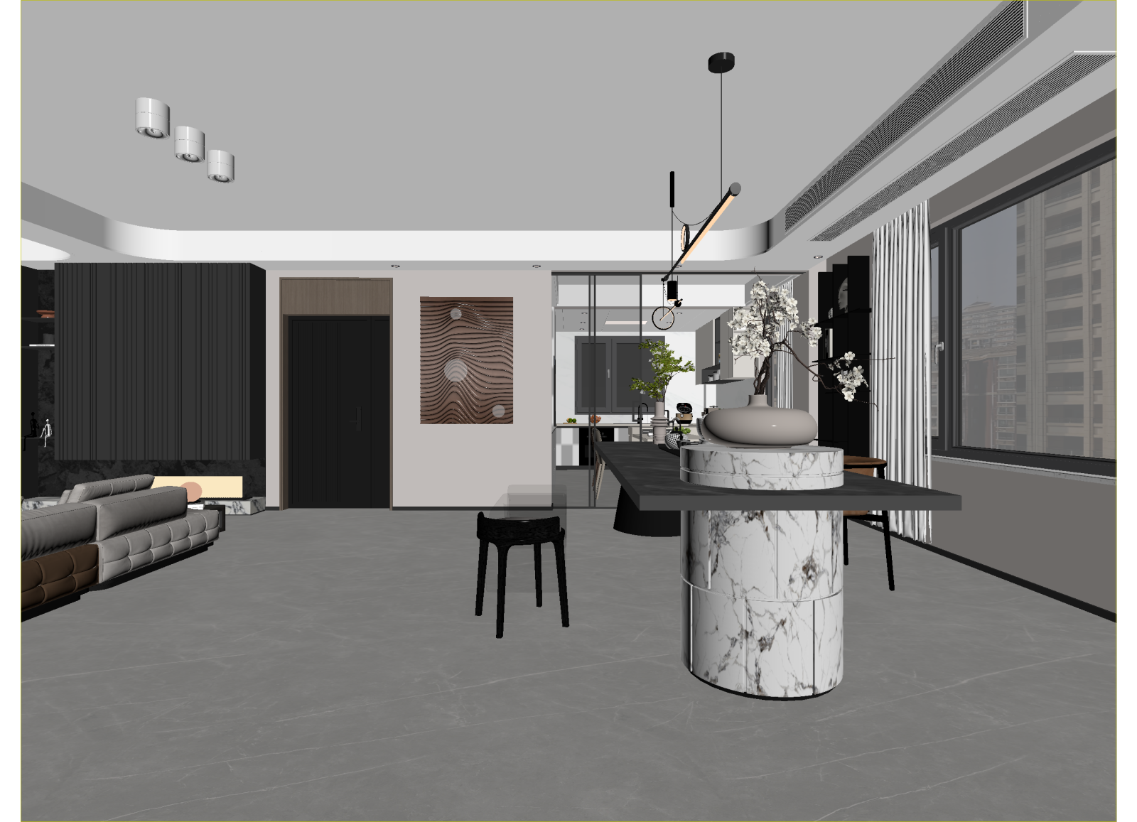 现代客餐厅3D模型下载【ID:1214697009】