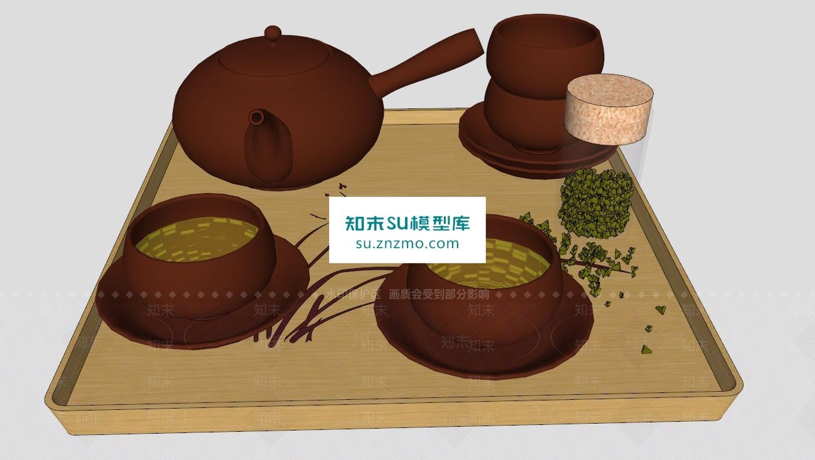 茶紫砂壶茶具SU模型下载【ID:173017127】