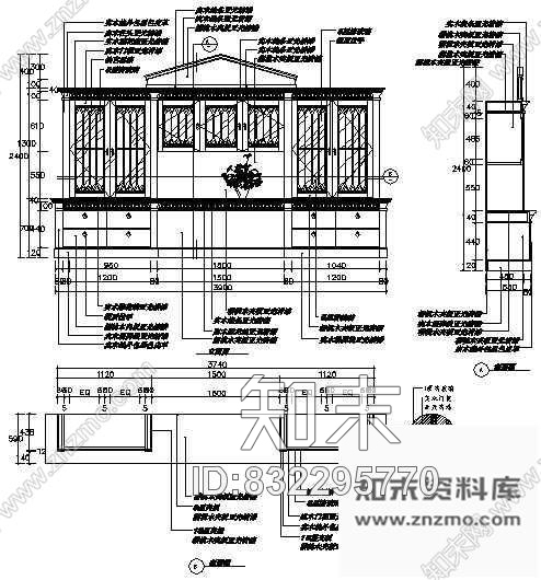 图块/节点书柜详图cad施工图下载【ID:832295770】