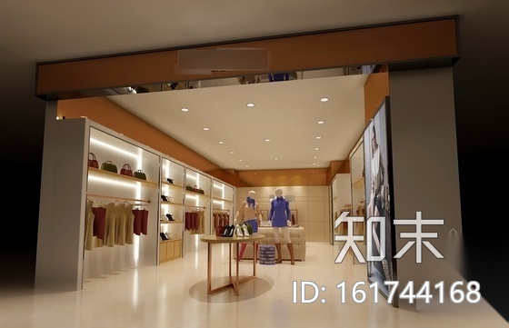 现代时尚高端服装品牌旗舰店室内装修图（含效果）cad施工图下载【ID:161744168】