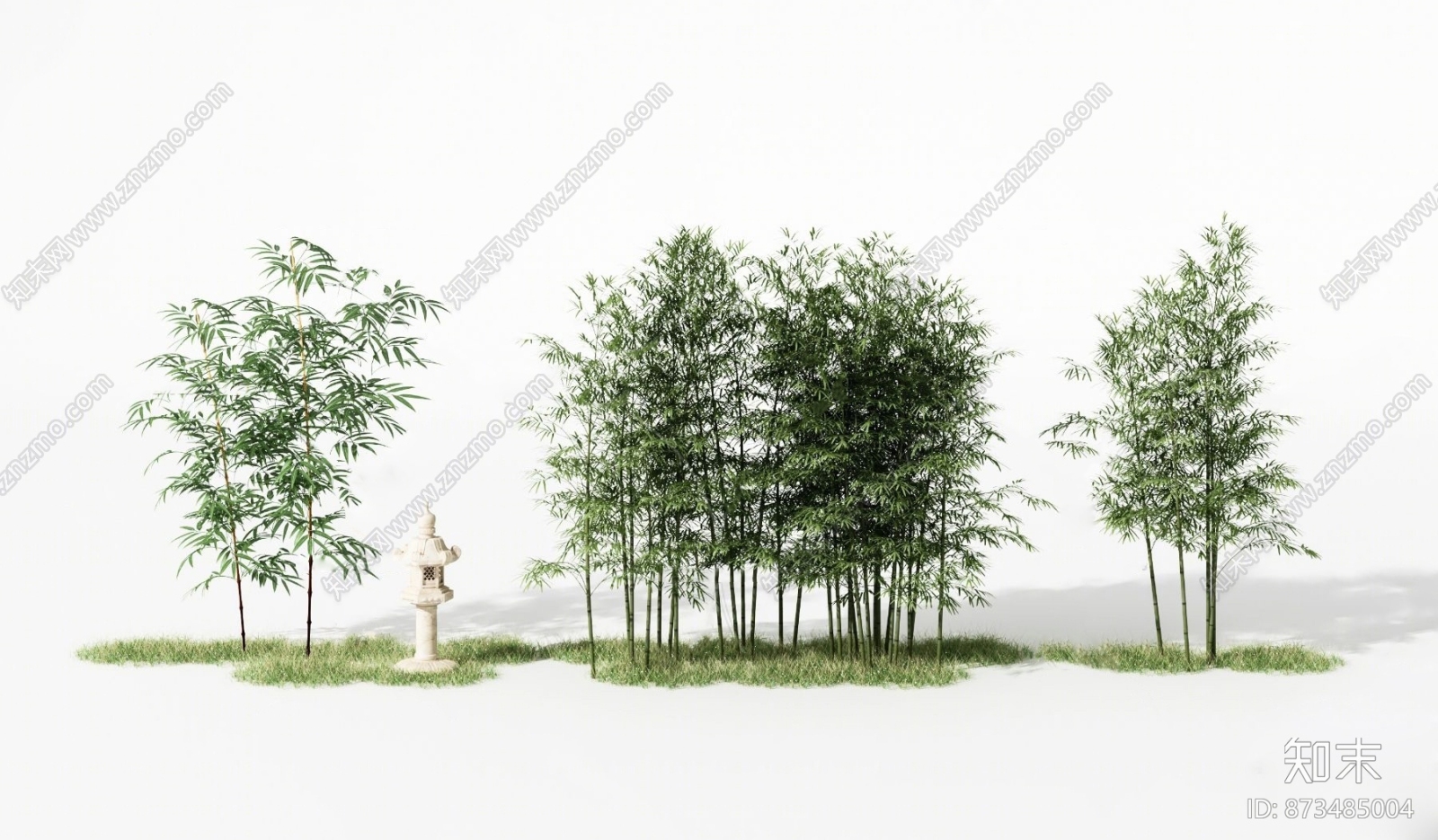 新中式竹丛3D模型下载【ID:873485004】