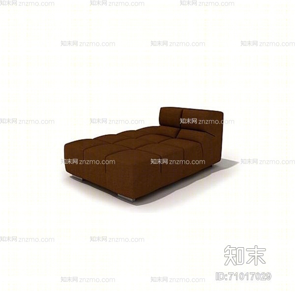 现代棕色布艺沙发床3D模型下载【ID:71017029】
