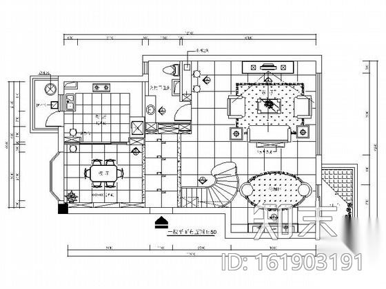 现代三层别墅室内装修图cad施工图下载【ID:161903191】