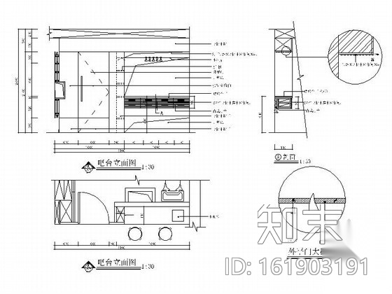 现代三层别墅室内装修图cad施工图下载【ID:161903191】