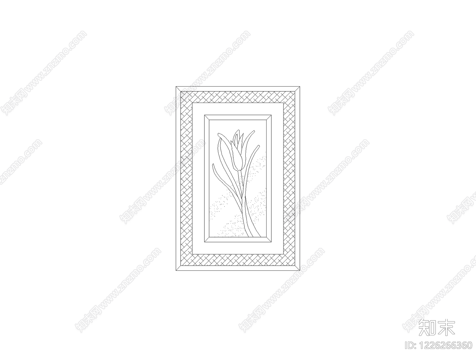 陈设类立面挂画cad施工图下载【ID:1226266360】