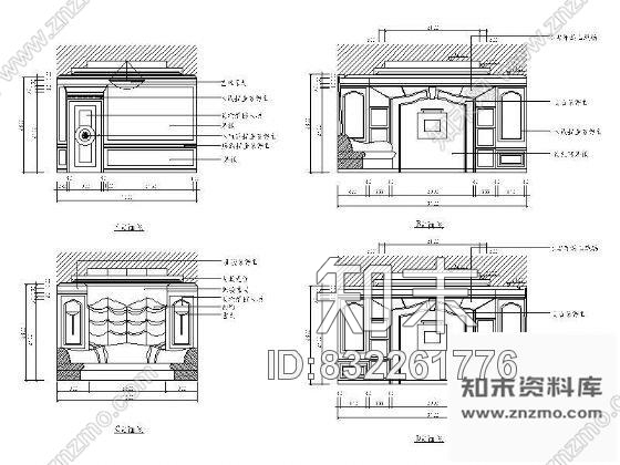 图块/节点西式包房立面图cad施工图下载【ID:832261776】