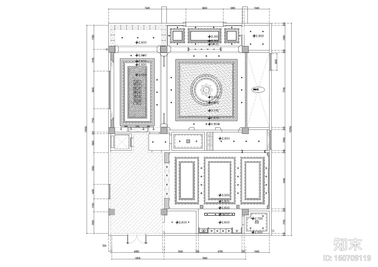 [江西]900㎡三层私人会所室内装饰施工图cad施工图下载【ID:160709119】