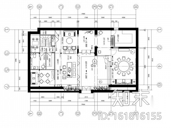 [北京]雅致新中式风格会所装修CAD施工图（含效果图）施工图下载【ID:161816155】