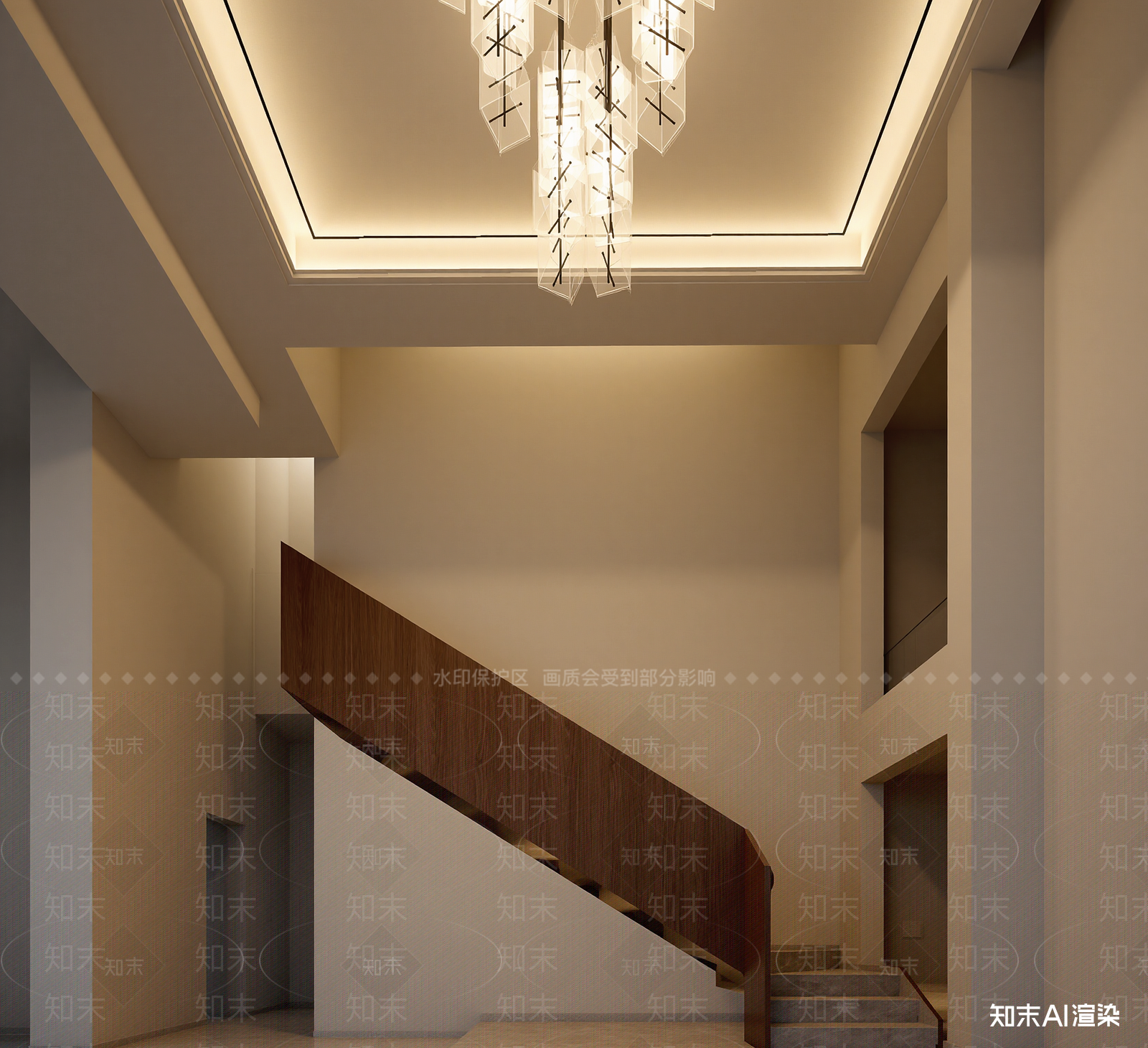 新中式挑空客厅3D模型下载【ID:1222157238】