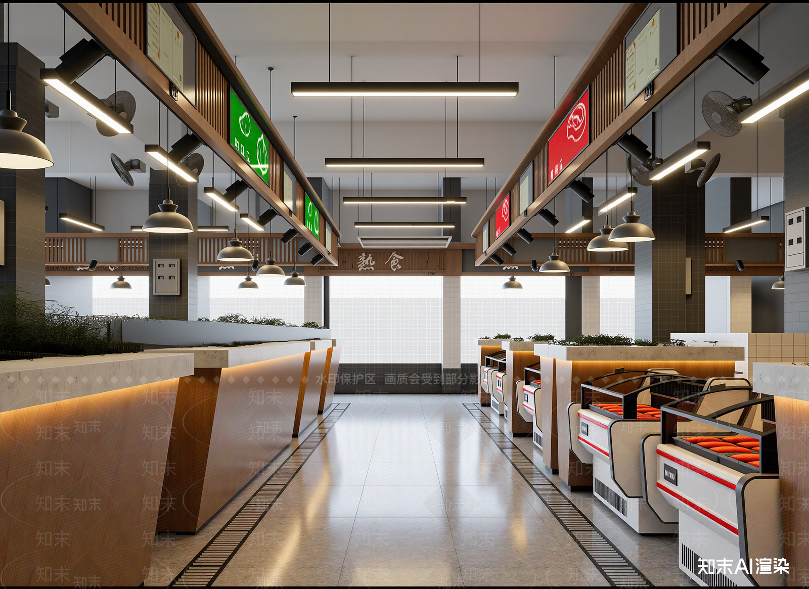 现代食堂3D模型下载【ID:1214408051】
