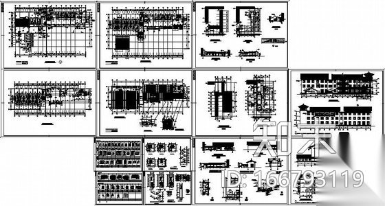 太湖沿岸某会所景观及建筑施工图cad施工图下载【ID:166793119】