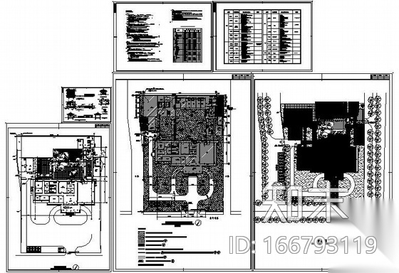 太湖沿岸某会所景观及建筑施工图cad施工图下载【ID:166793119】