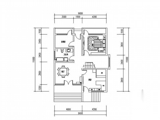 某三层小康农居建筑方案图（含sketchup模型及效果）cad施工图下载【ID:165745199】