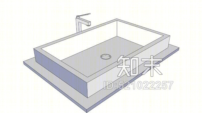 方形水槽SU模型下载【ID:521022257】