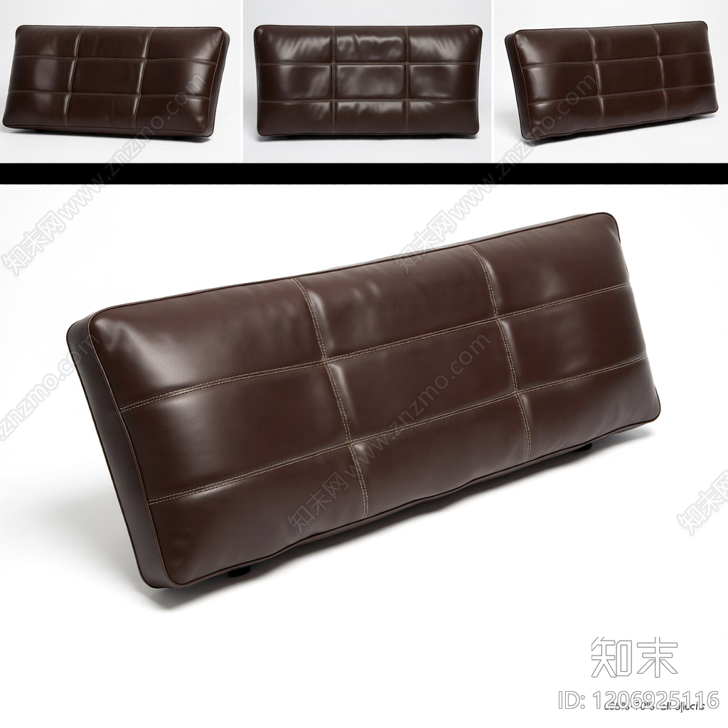 深色皮质靠垫3D模型下载【ID:1206925116】
