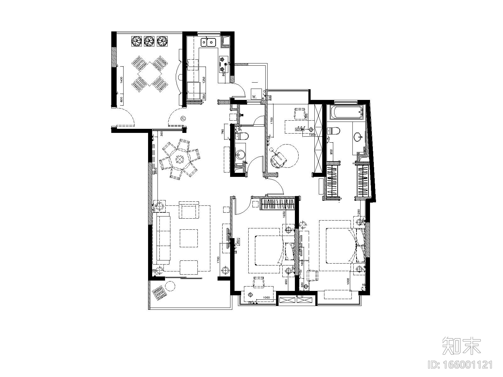 [上海]梁志天—浦东区上海滩花园F3样板房装修施工图施工图下载【ID:166001121】