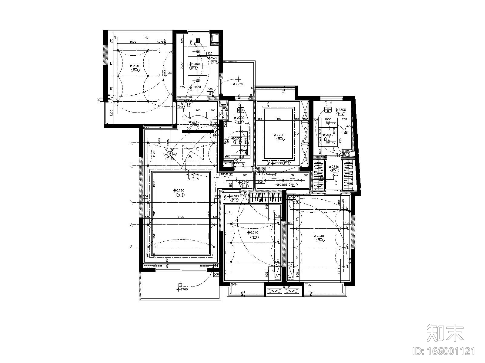 [上海]梁志天—浦东区上海滩花园F3样板房装修施工图施工图下载【ID:166001121】