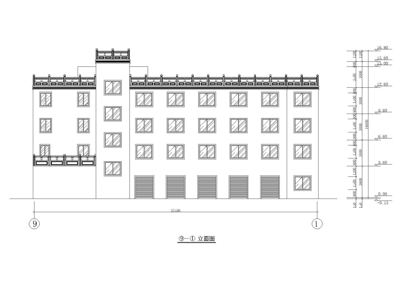 北方某四层中式大酒店建筑设计施工图cad施工图下载【ID:151516125】