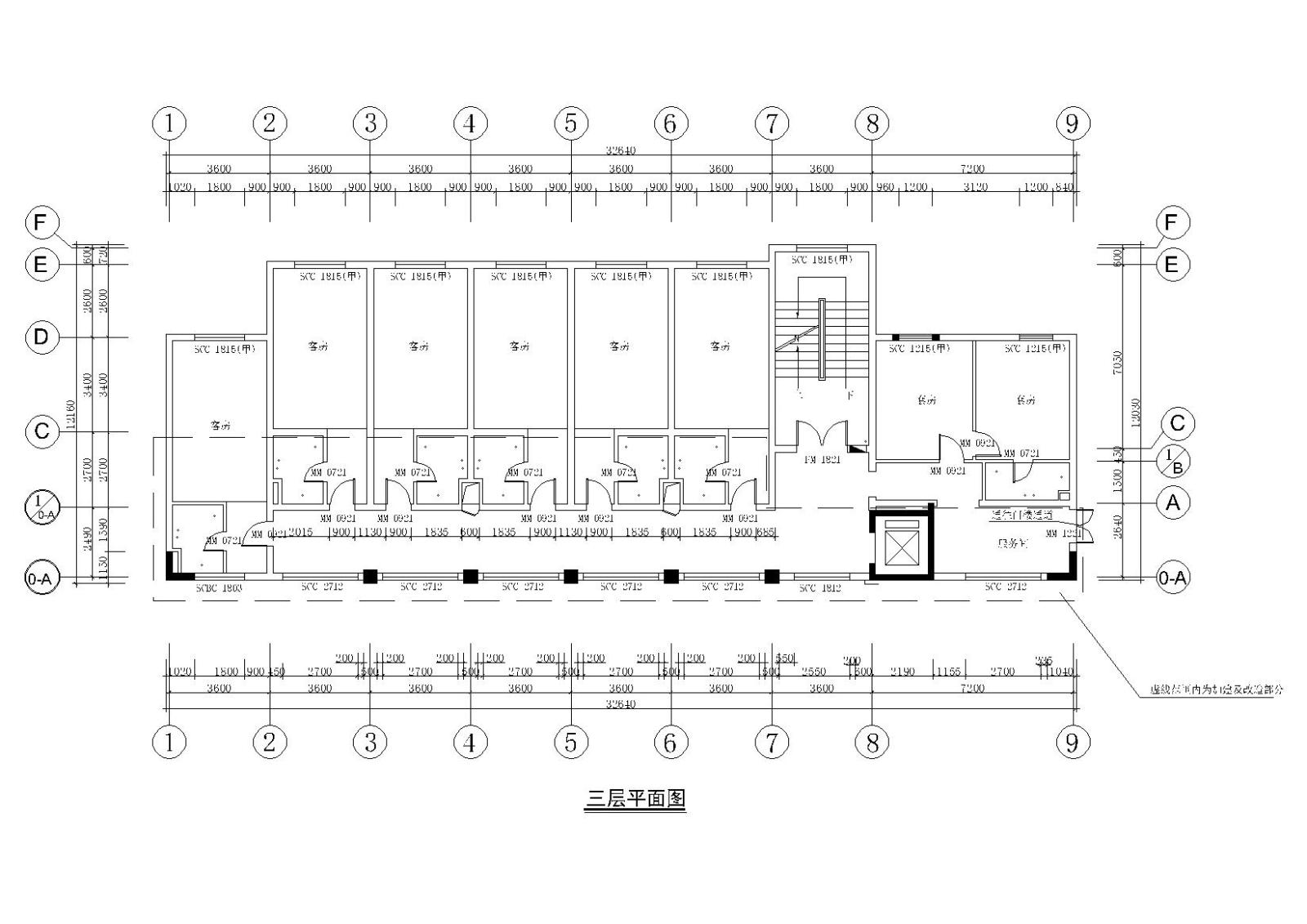 北方某四层中式大酒店建筑设计施工图cad施工图下载【ID:151516125】