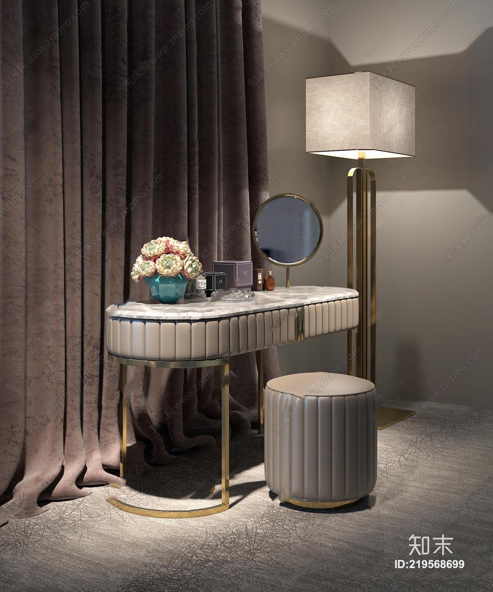 现代梳妆台3D模型下载【ID:219568699】