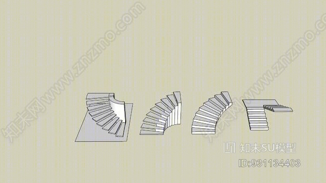 楼梯SU模型下载【ID:931134403】