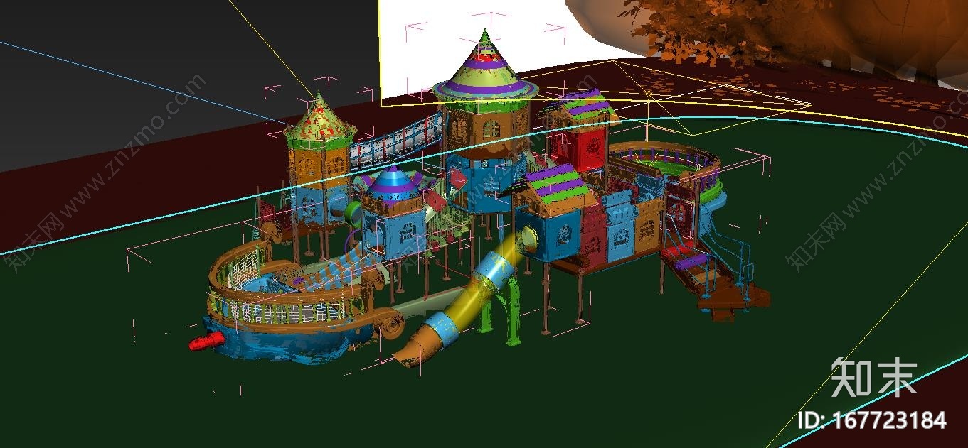 原创海盗船游乐设施CG模型下载【ID:167723184】