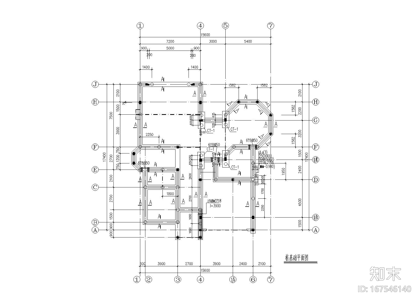 3层混合结构别墅结构施工图cad施工图下载【ID:167546140】