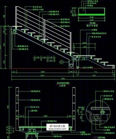 楼梯剖面图整理施工图下载【ID:36920568】