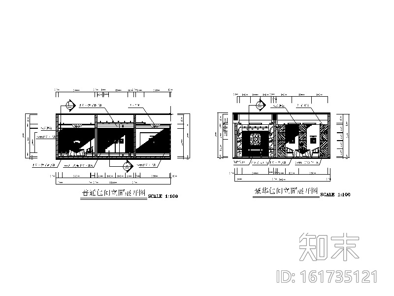 中式风格星级酒店设计CAD施工图（含效果图）施工图下载【ID:161735121】