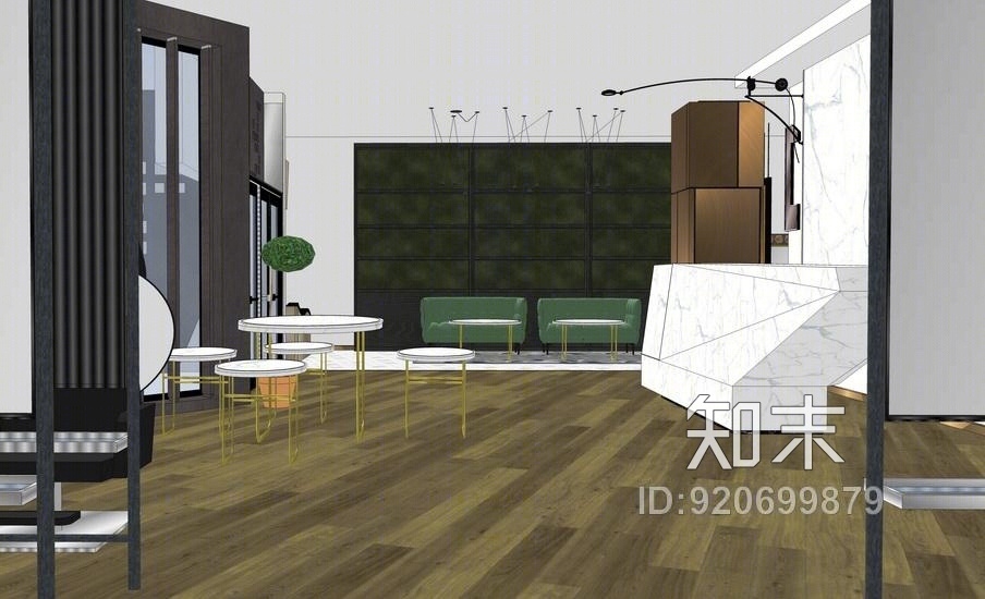美容美发厅室内设计SU模型下载【ID:920699879】